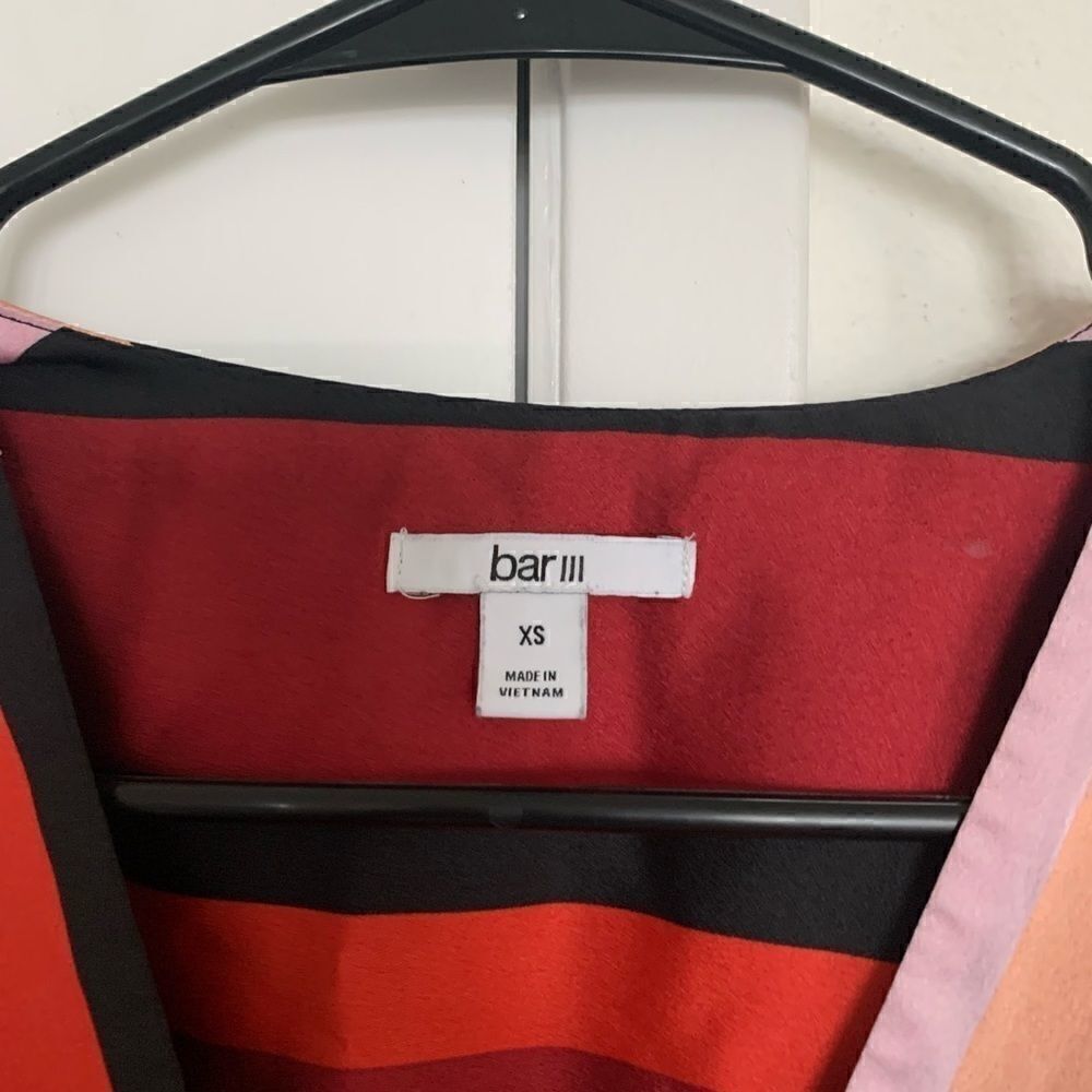 Bar III Striped Multi-Colored Wrap Midi Dress - Picture 6 of 6